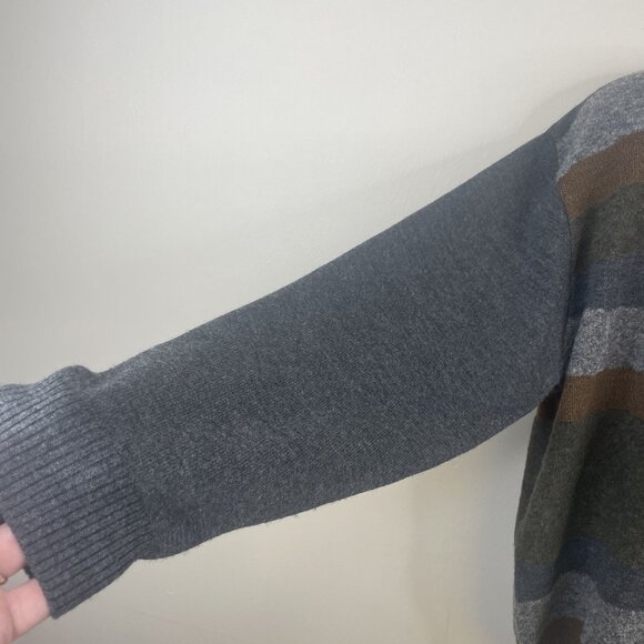 Bugatchi Uomo Wool Sweater Mens Large Gray Long Sleeve Minimalist Modern Design - Picture 5 of 7